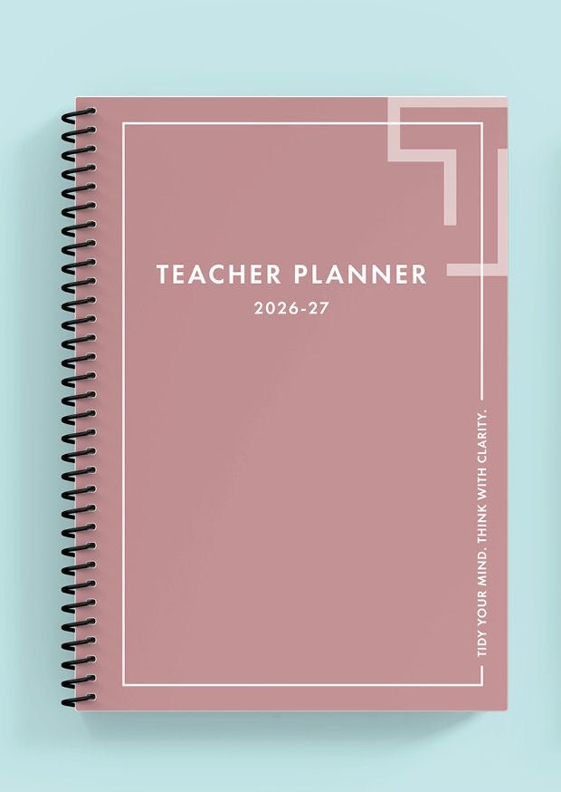 2026-27 Slightly Damaged 'Dusky Pink' Spiral Teacher Planner CLEARANCE 2026-27 Slightly Damaged 'Dusky Pink' Spiral Teacher Planner CLEARANCE