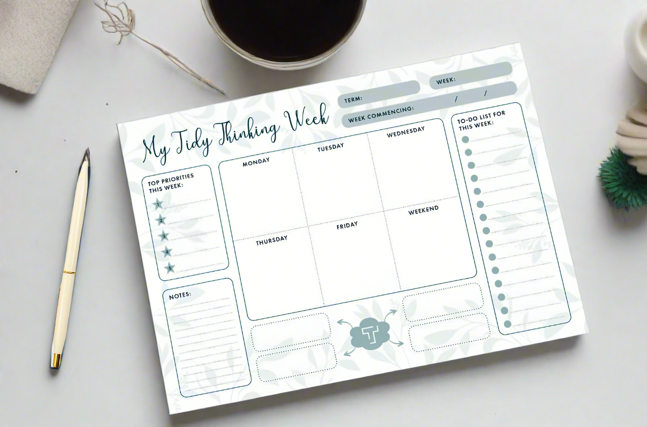 Teal Weekly Tear-off Pad