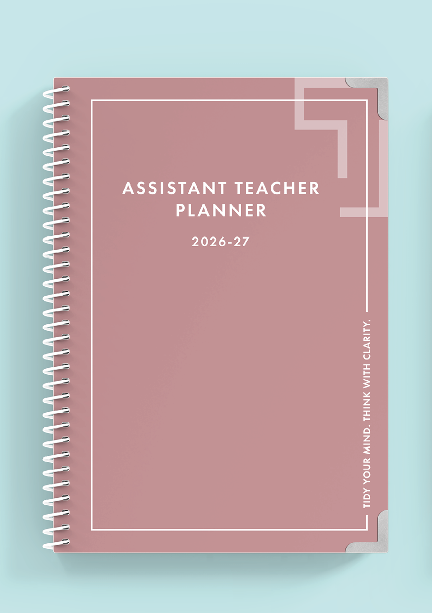 Pink Assistant Dusky Pink Spiral Assistant Teacher Planner – Tidy Think
