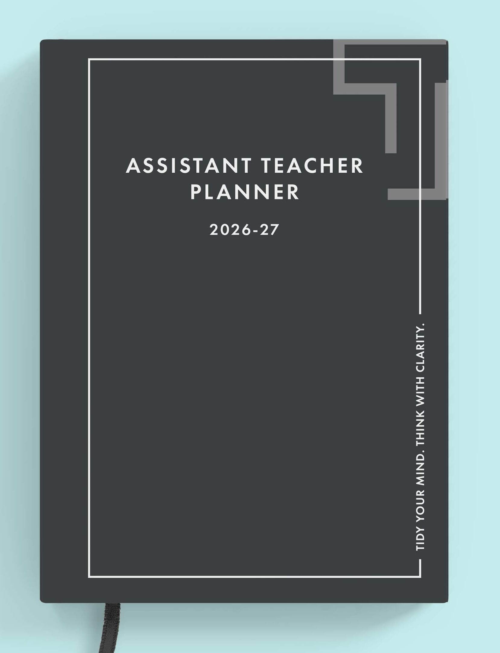 Slate Grey Book Assistant Teacher Planner