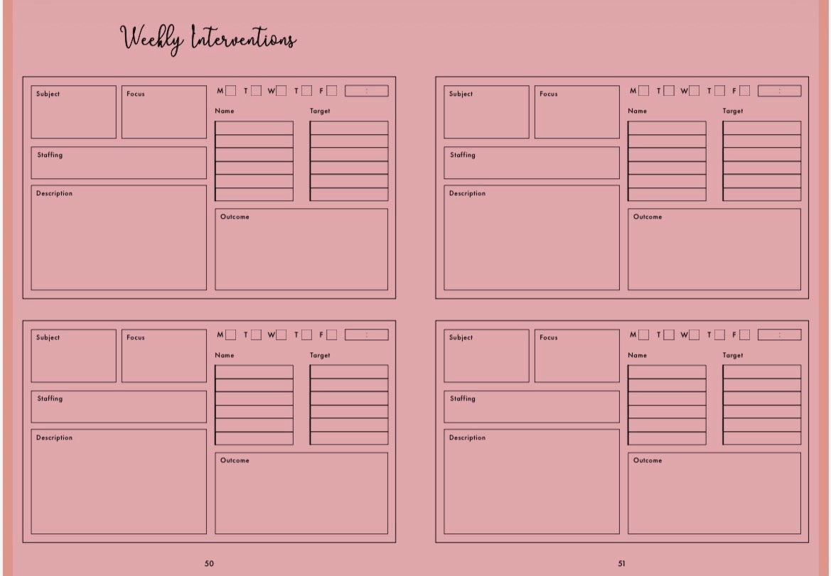 Dyslexia-Friendly Digital Teacher Planner