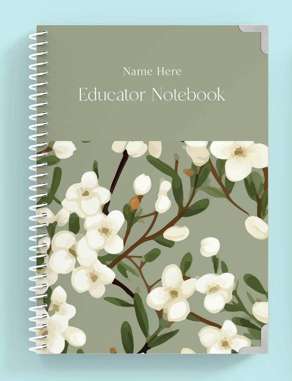 Emerald Blossom Spiral Educator Notebook