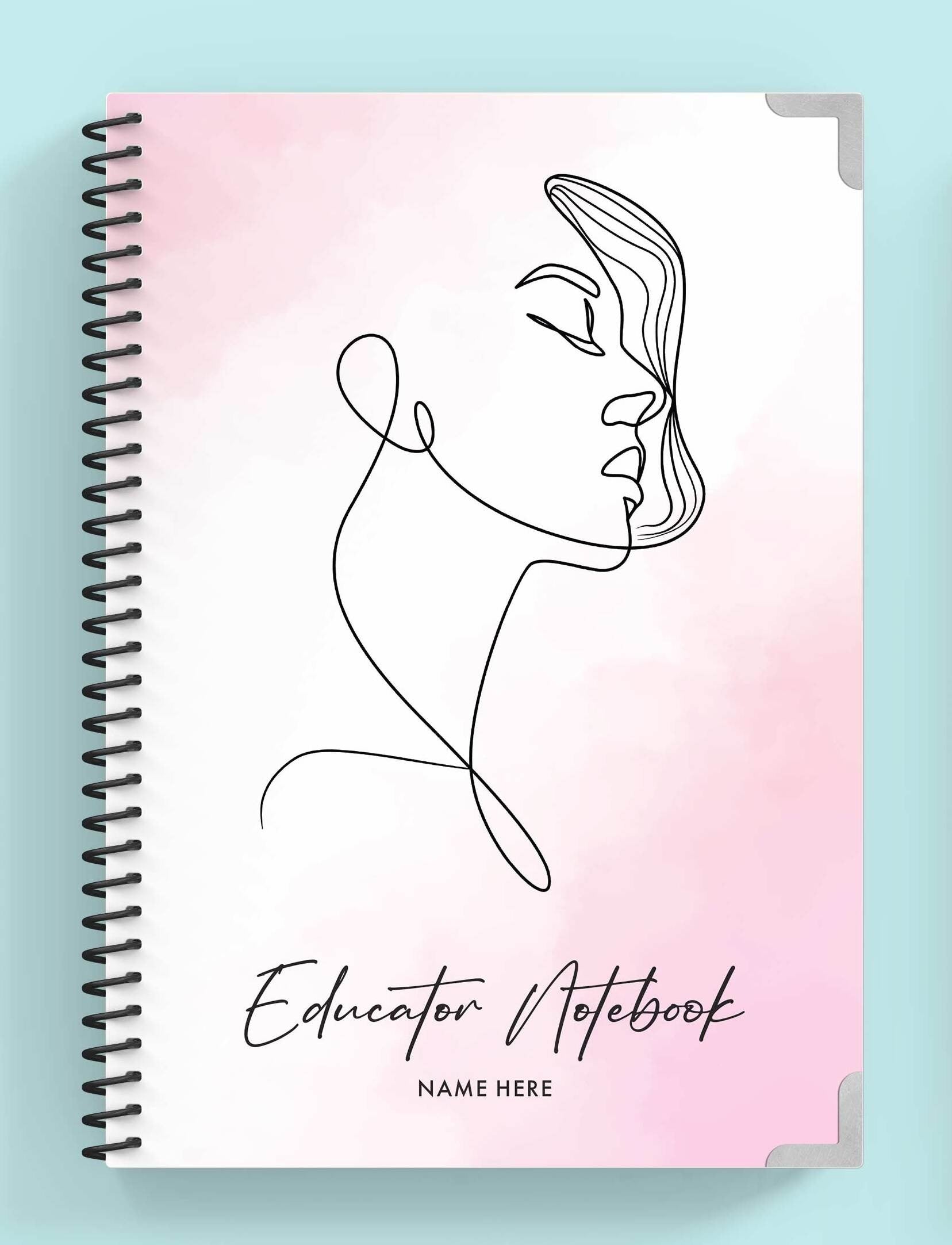 Feminine Elegance Spiral Educator Notebook