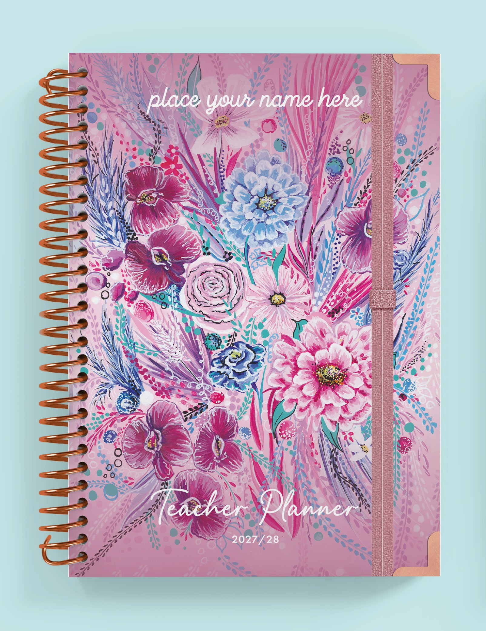 Aurora Bloom Spiral Teacher Planner