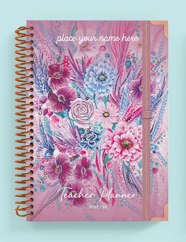 Aurora Bloom Spiral Teacher Planner