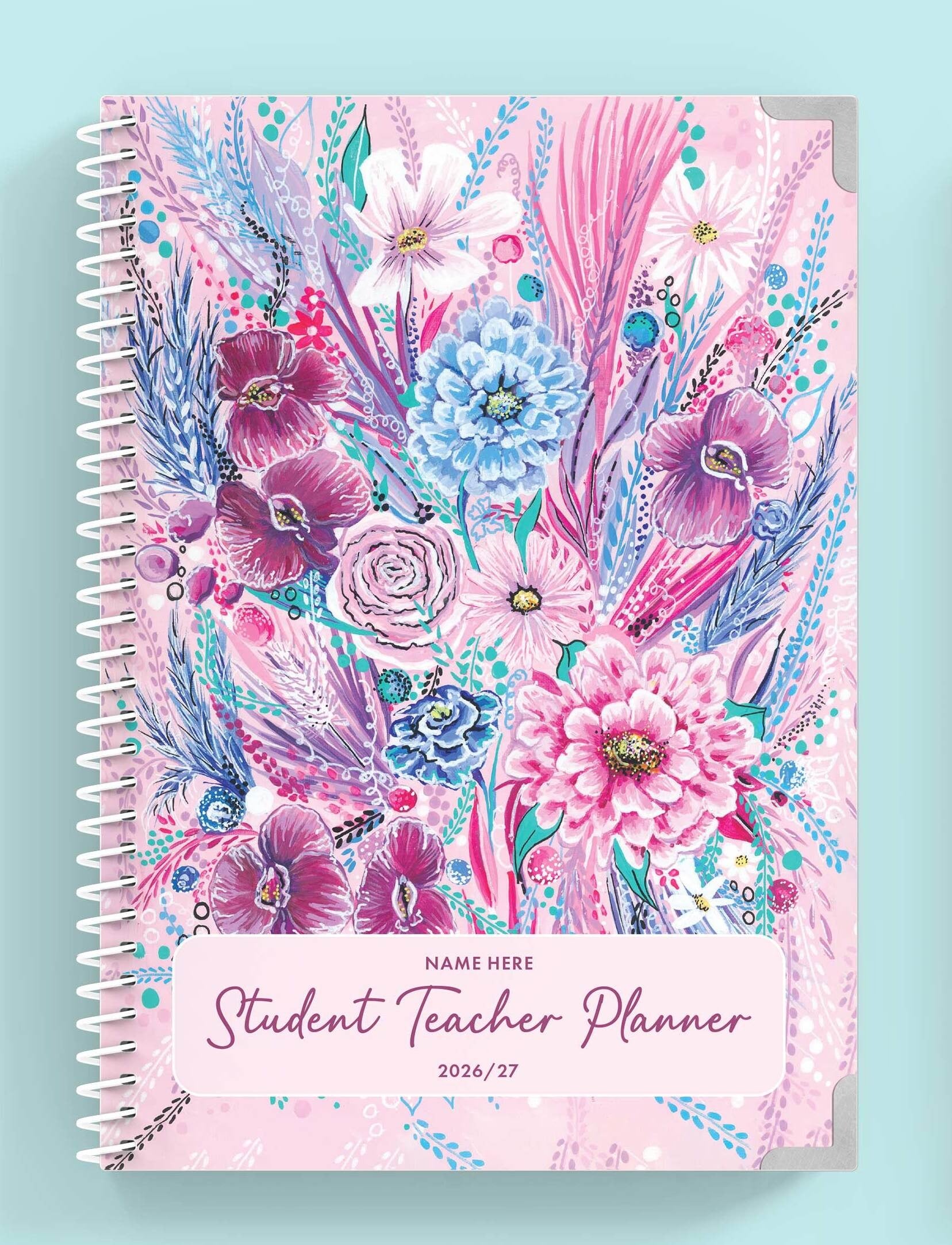 Aurora Bloom Spiral Student Teacher Planner