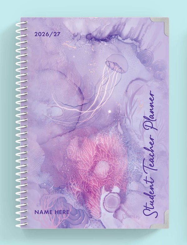 Coral Lullaby Spiral Student Teacher Planner