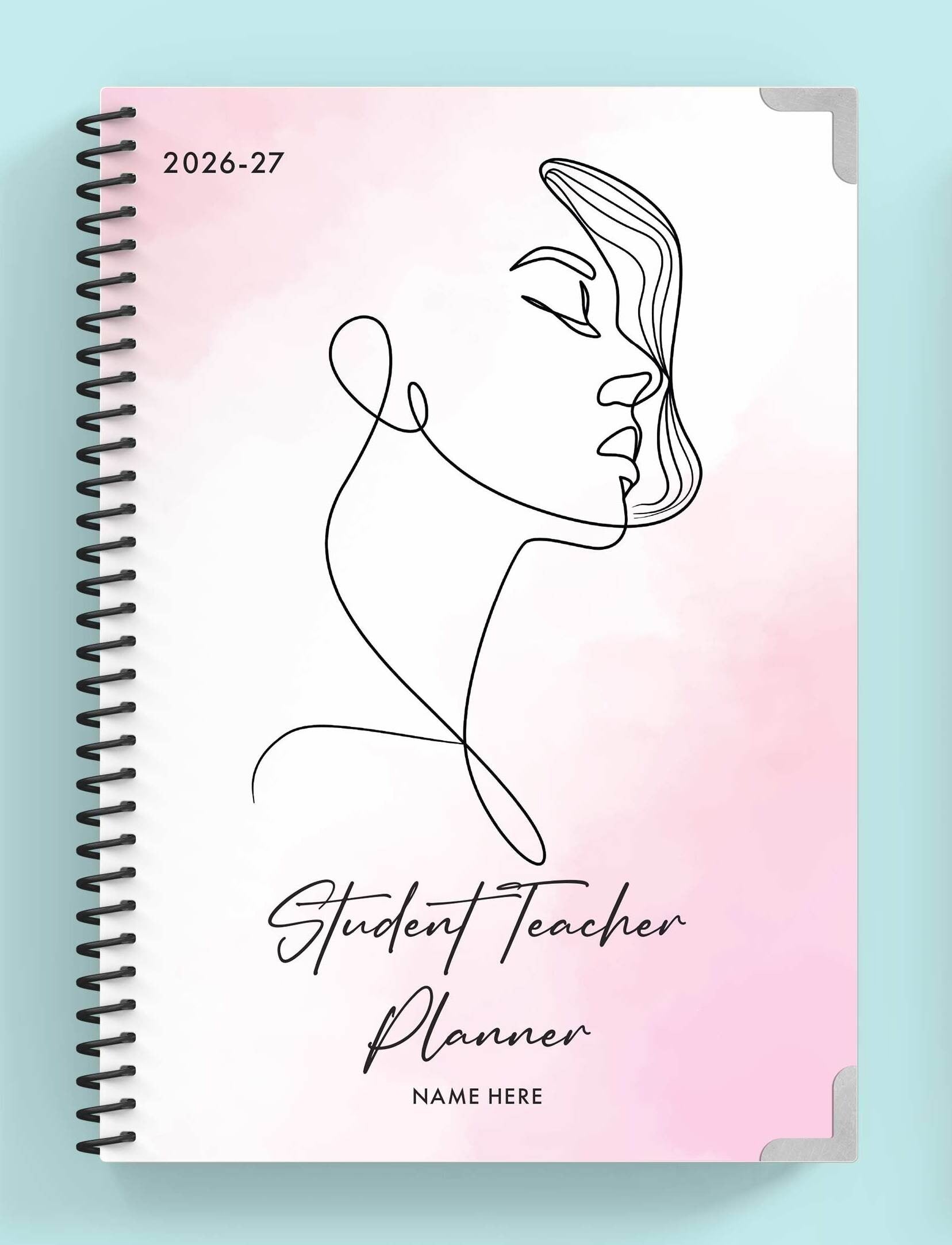 Feminine Elegance Spiral Student Teacher Planner
