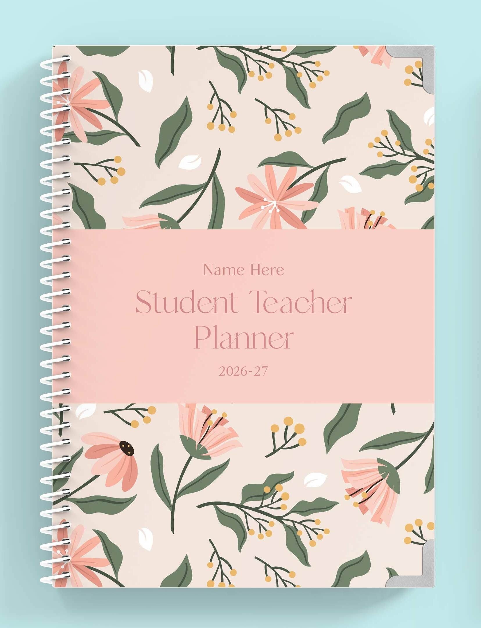 Posy Pink Spiral Student Teacher Planner