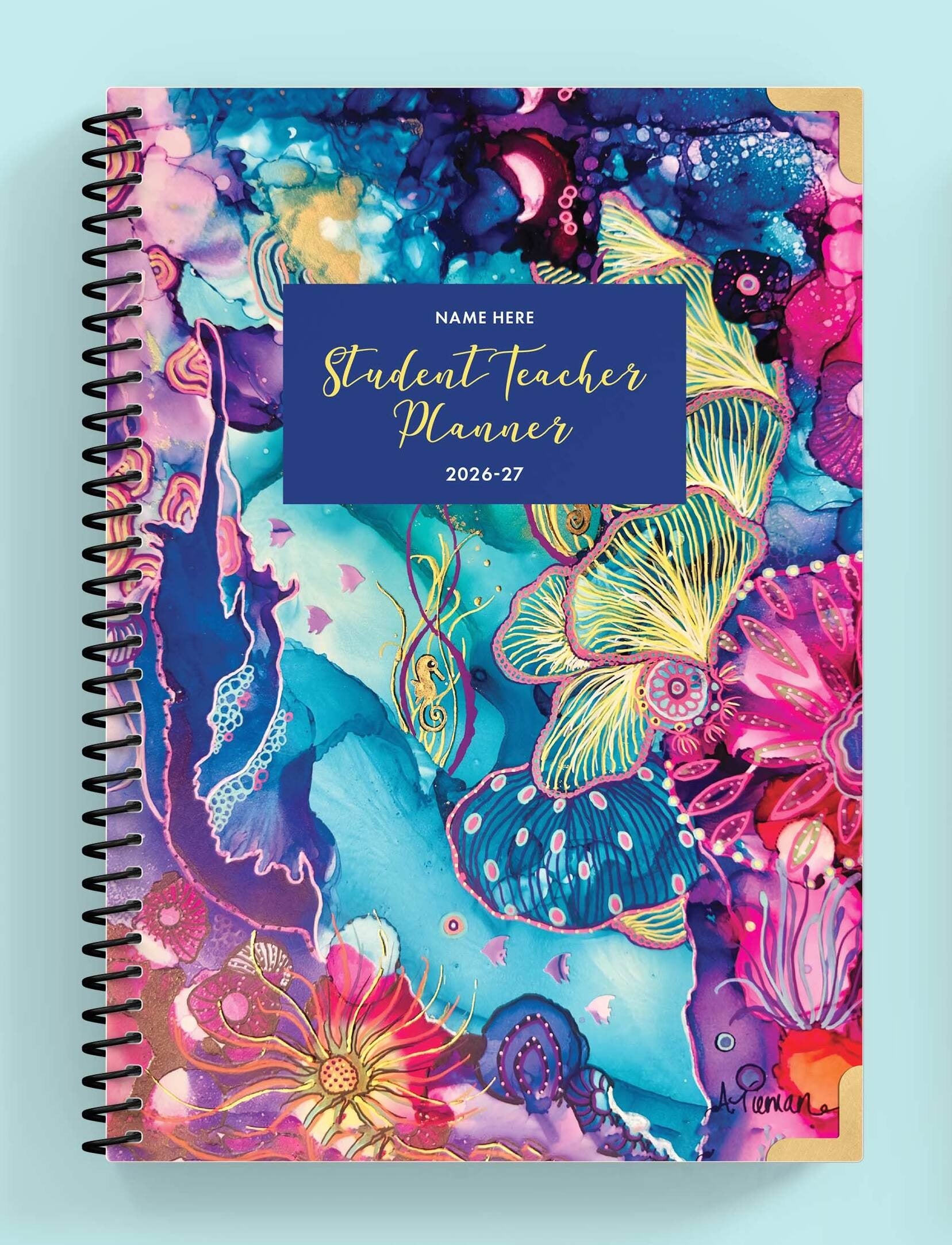 'Tides Of  Wonder' Spiral Student Teacher Planner