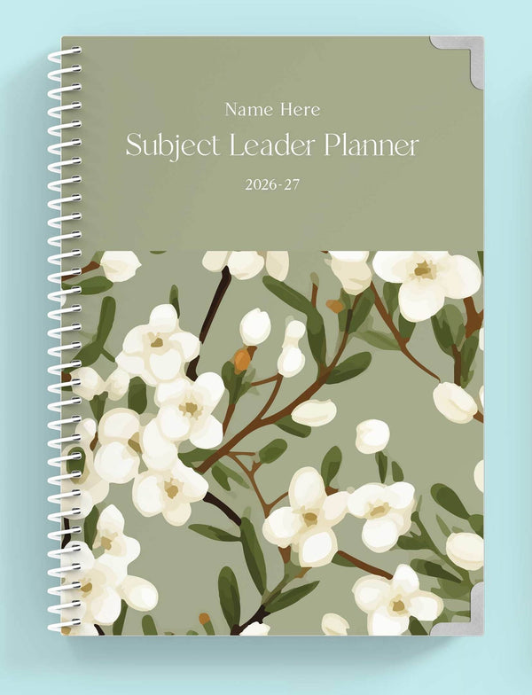 Emerald Blossom Spiral Subject Leader Planner