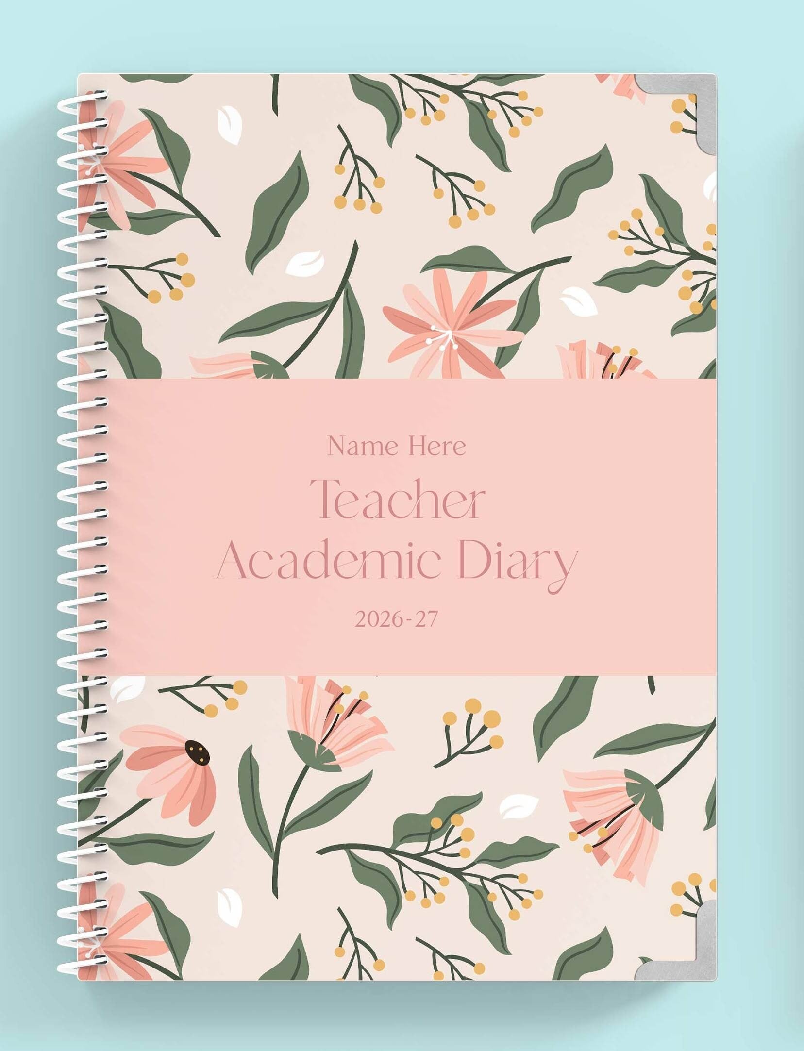 Posy Pink Spiral Teacher Academic Diary