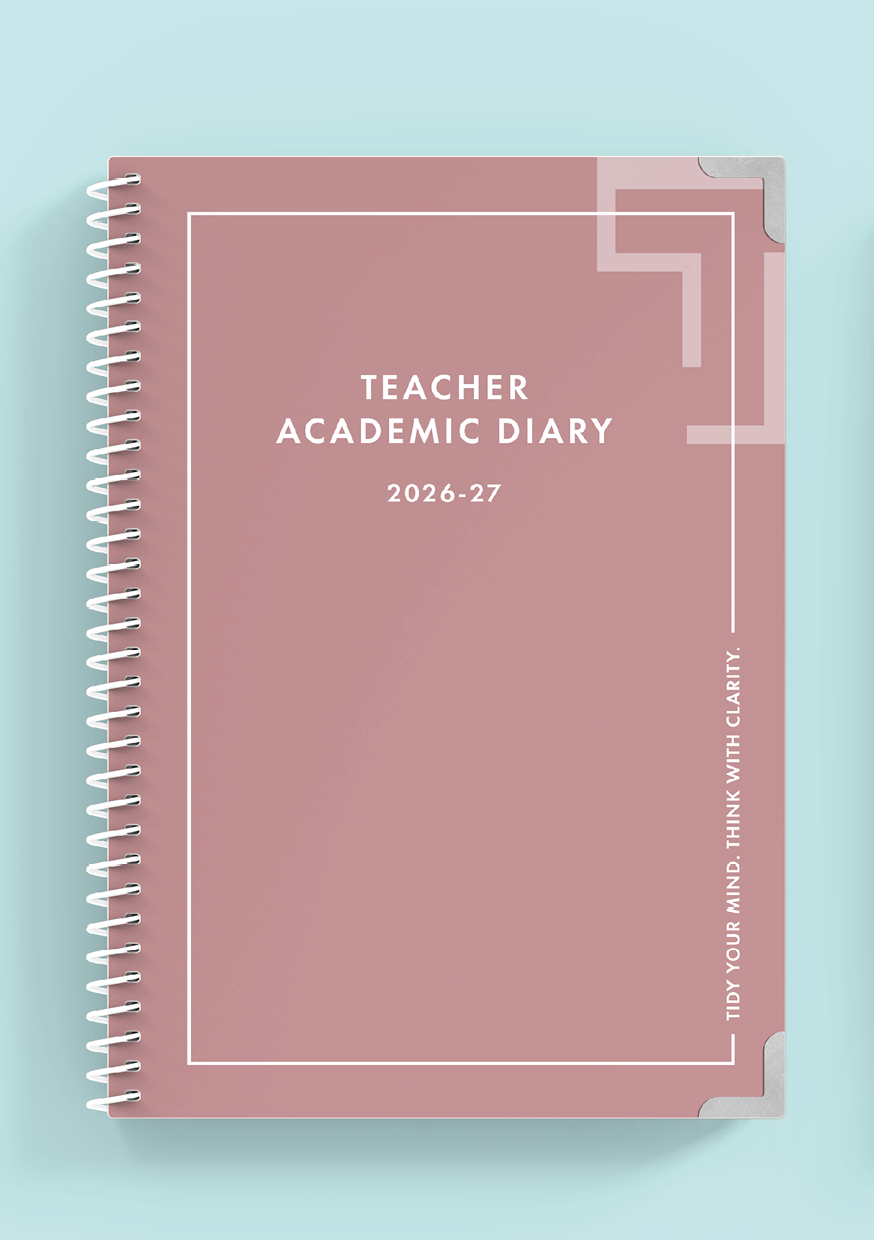 Dusky Pink Spiral Teacher Academic Diary