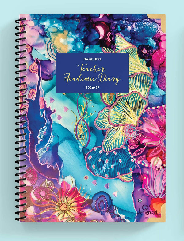 'Tides Of Wonder' Spiral Teacher Academic Diary