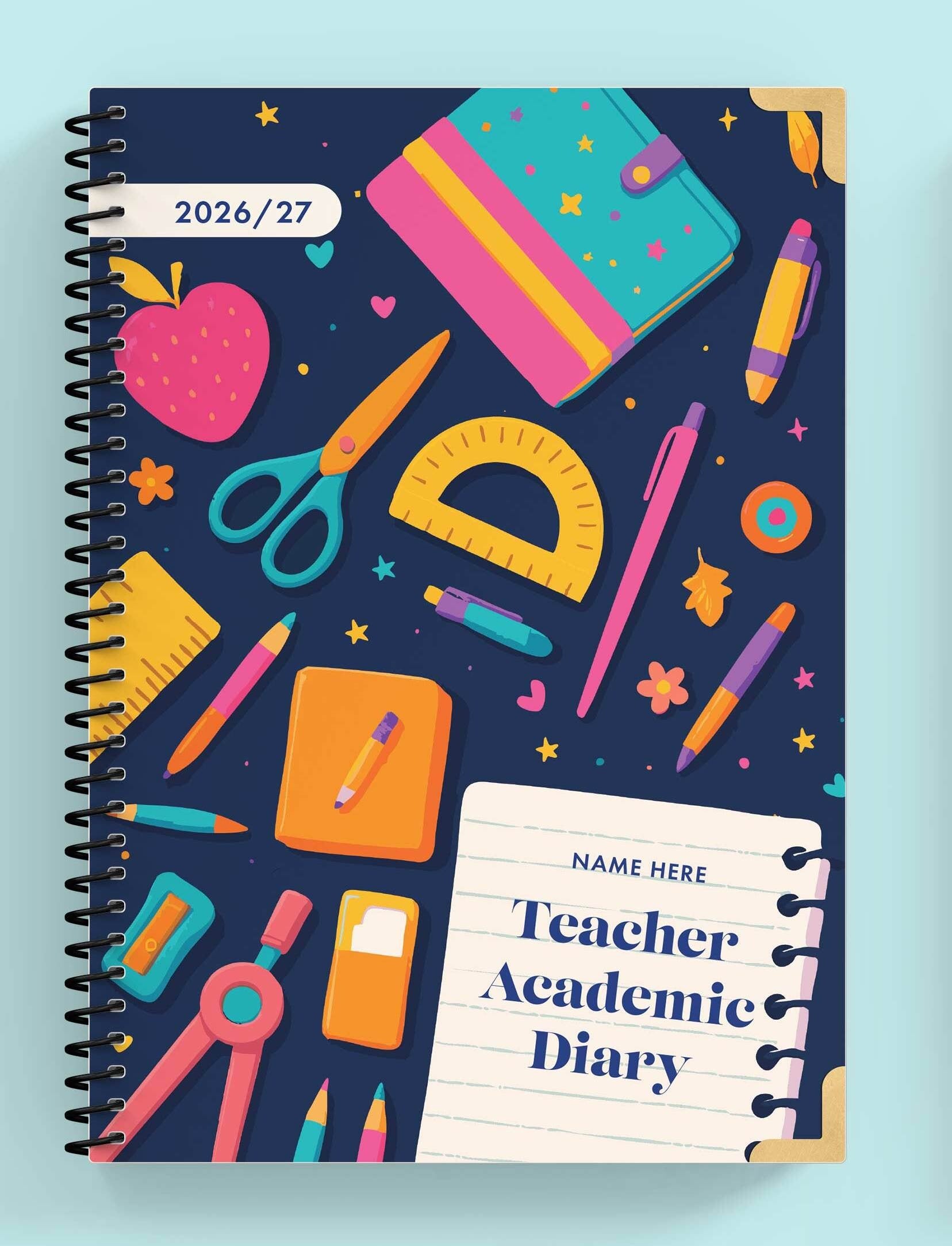 'Tools Of The Trade' Spiral Teacher Academic Diary – Tidy Think