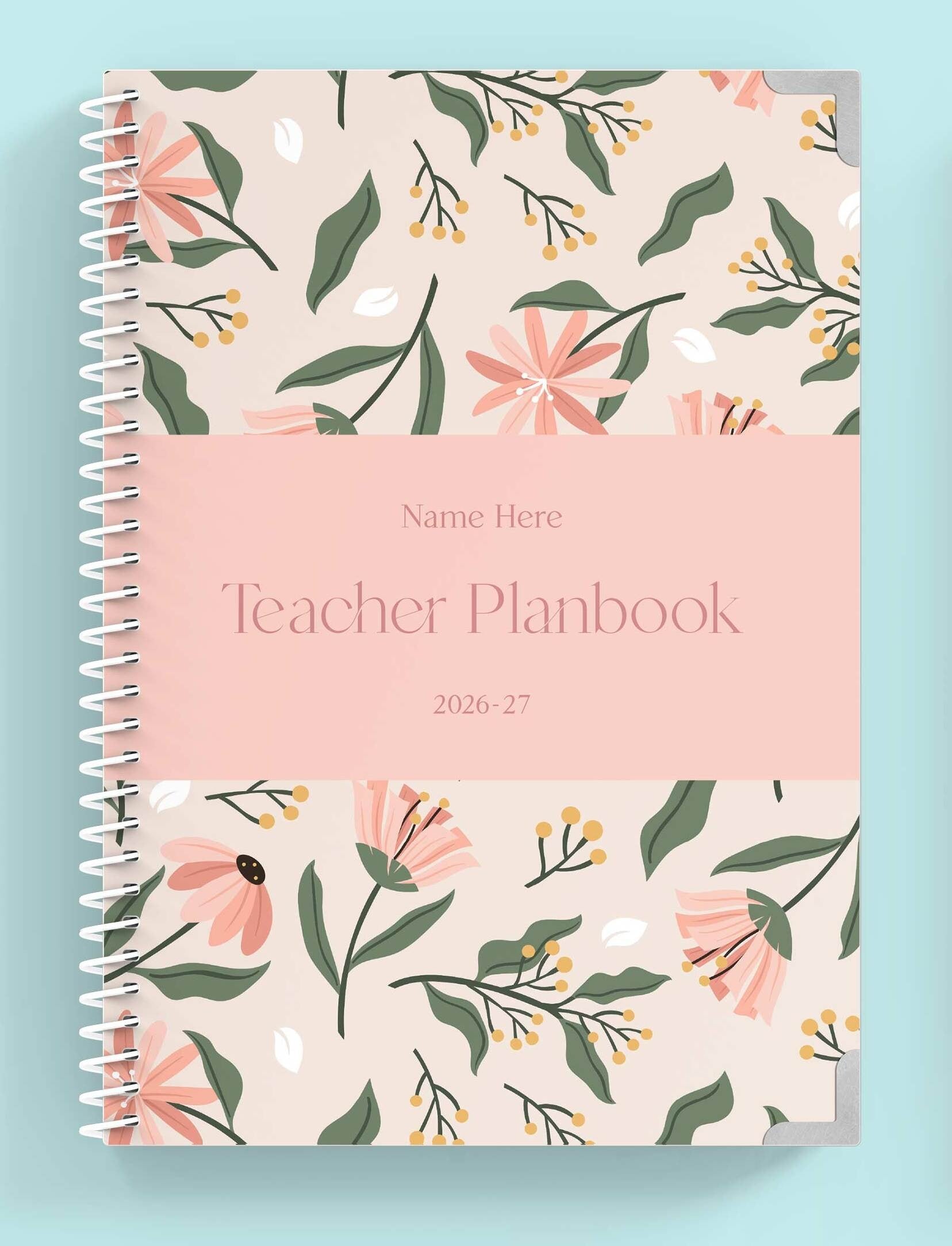Posy Pink Spiral Teacher Planbook