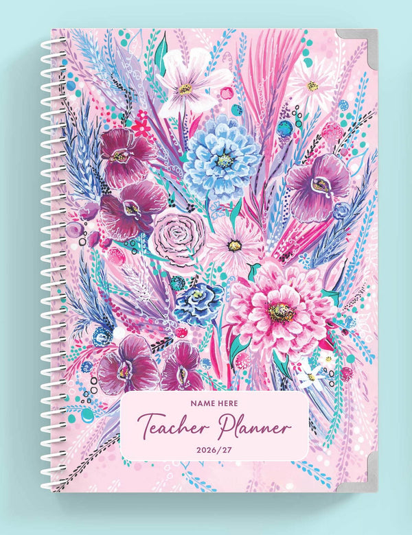 Aurora Bloom Spiral Teacher Planner