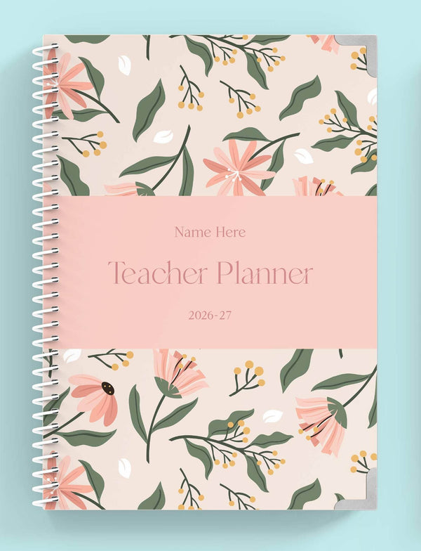 Posy Pink Spiral Teacher Planner