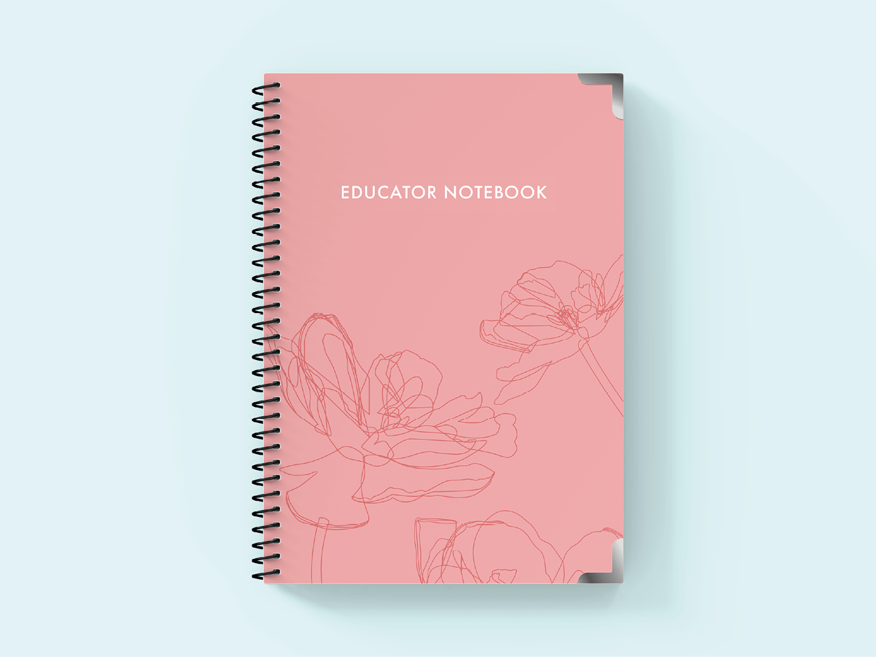 Floral Whisper - Spiral Educator Notebook