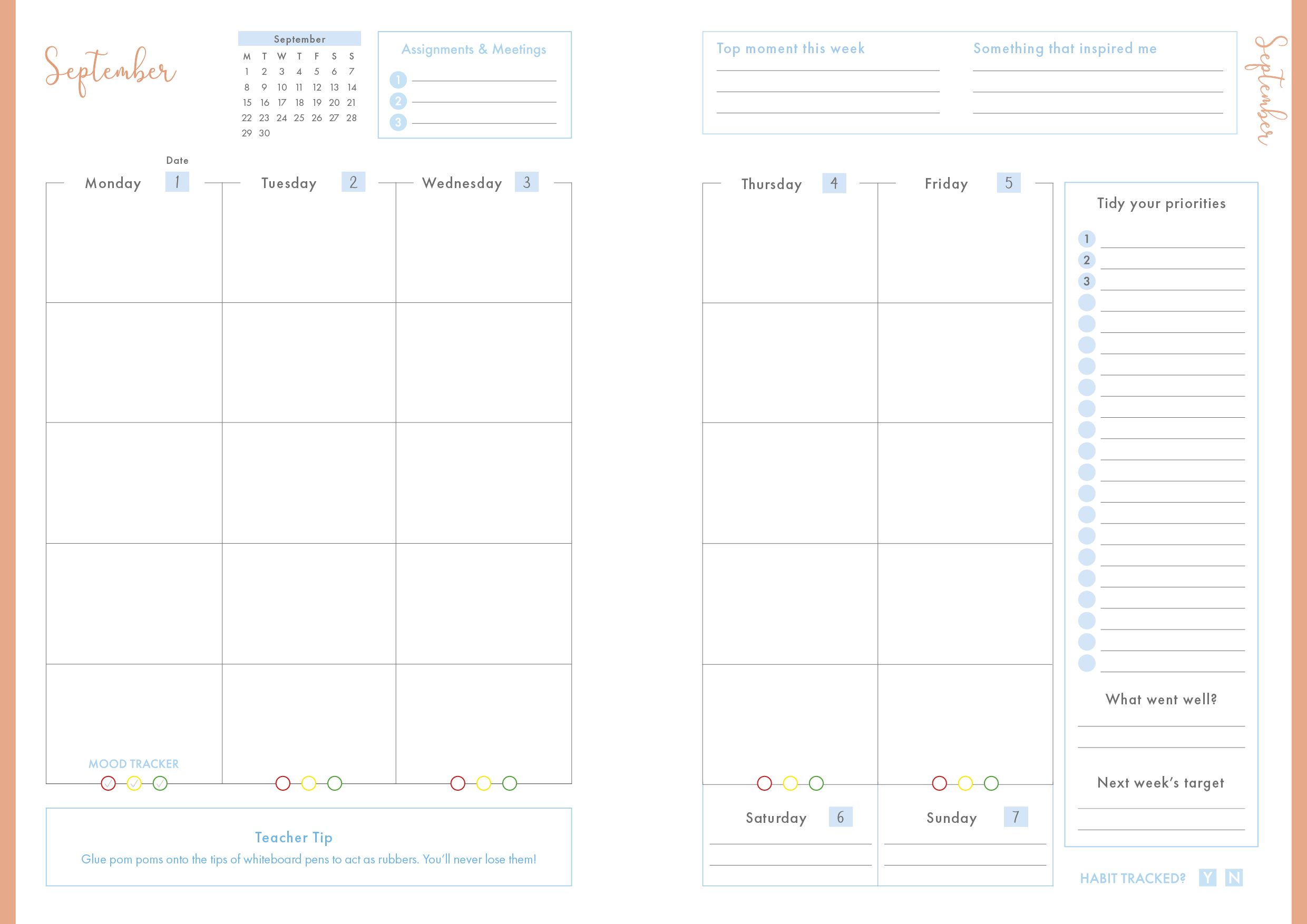 Botanical Serenity - Spiral Student Teacher Planner