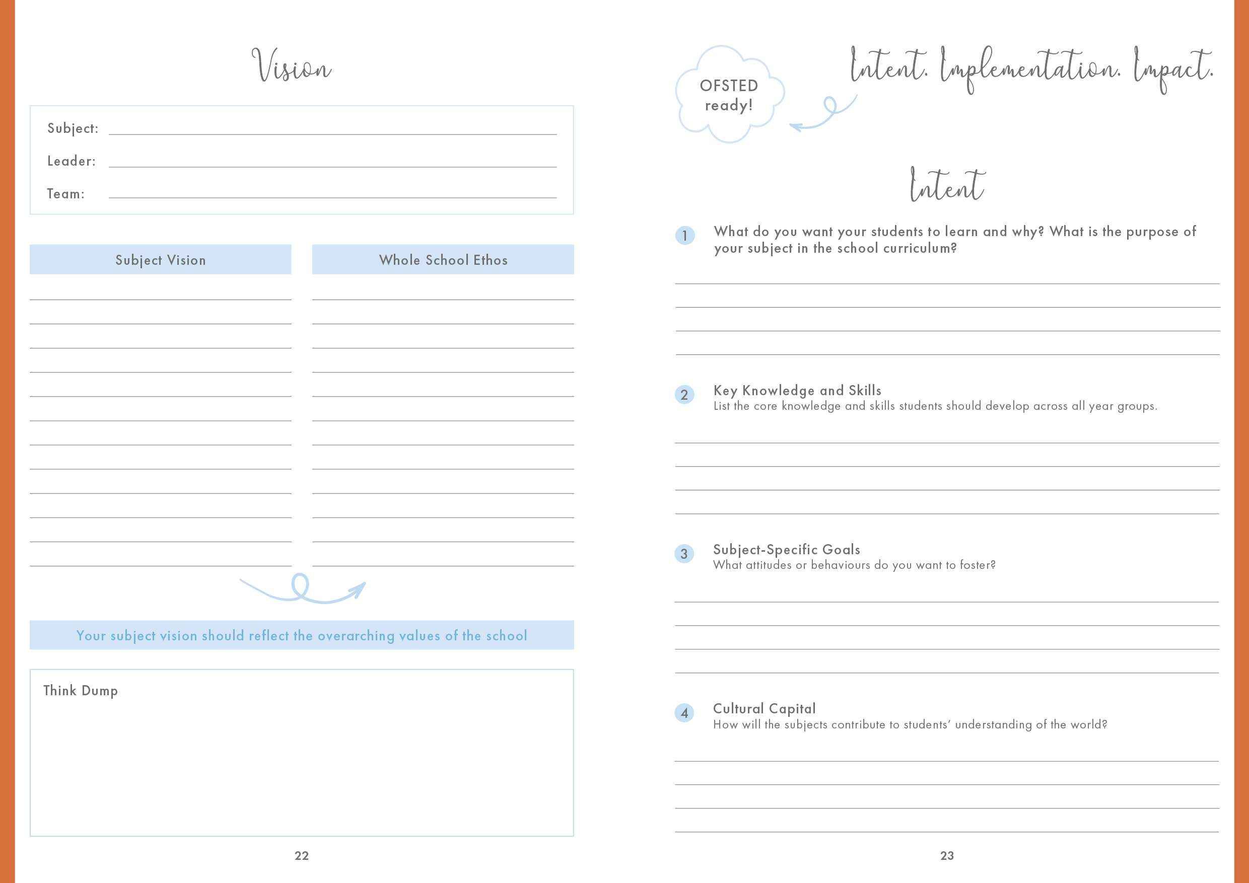 Rainbow Plume - Spiral Subject Leader Planner