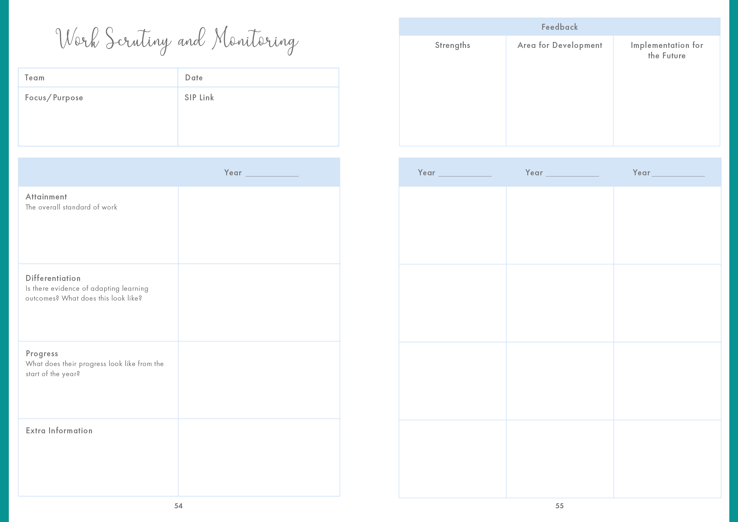 Rainbow Plume - Spiral Subject Leader Planner