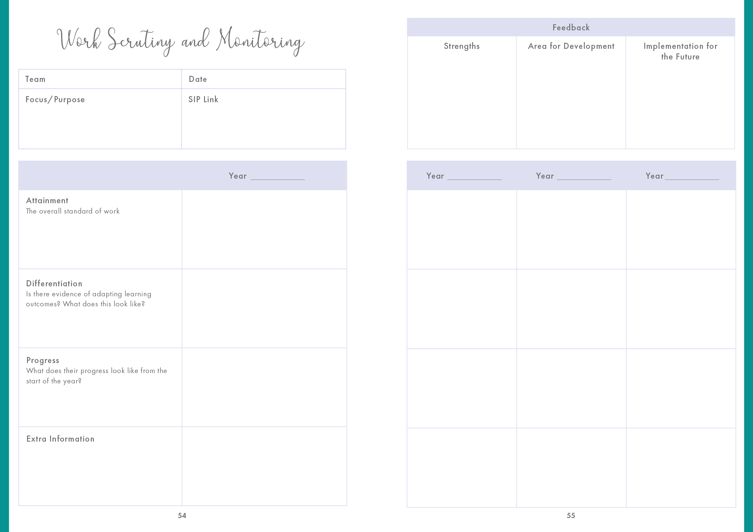 Plum Tide - Spiral Subject Leader Planner