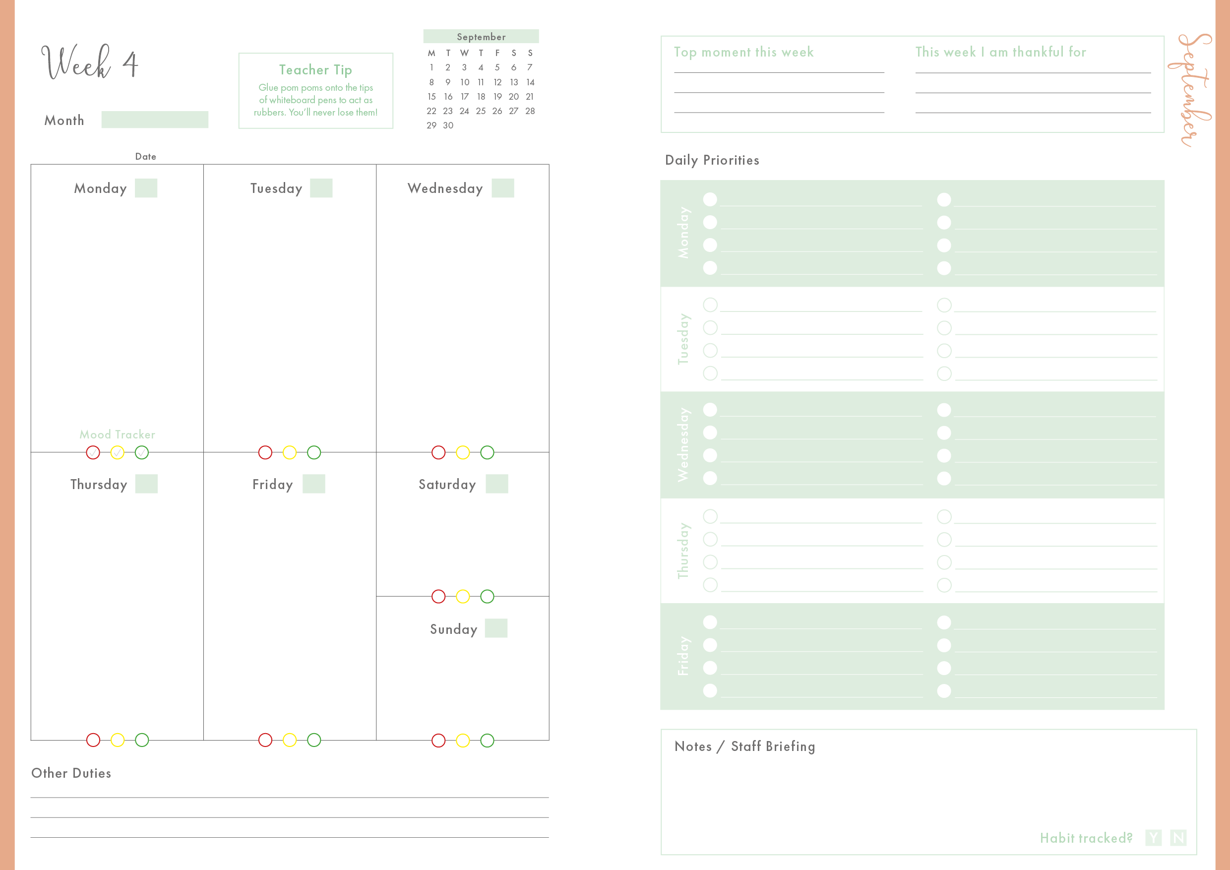 Emerald Blossom - Spiral Teacher Planbook